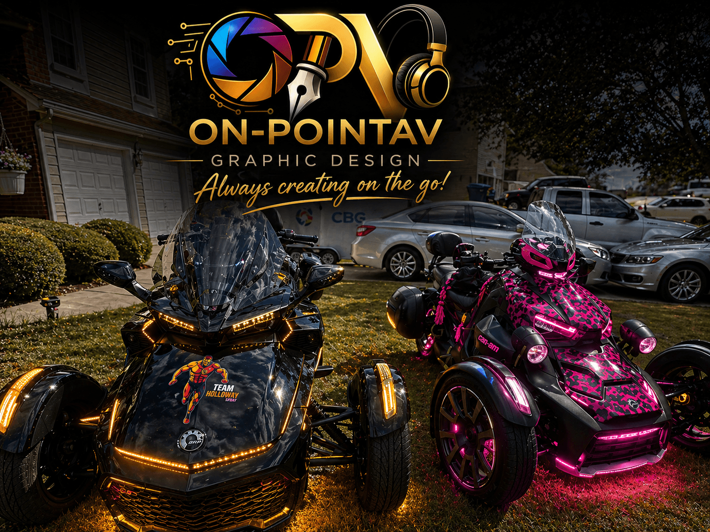ON-POINTAV Graphic Design — Always creating on the go, Can-Am Spyders feature