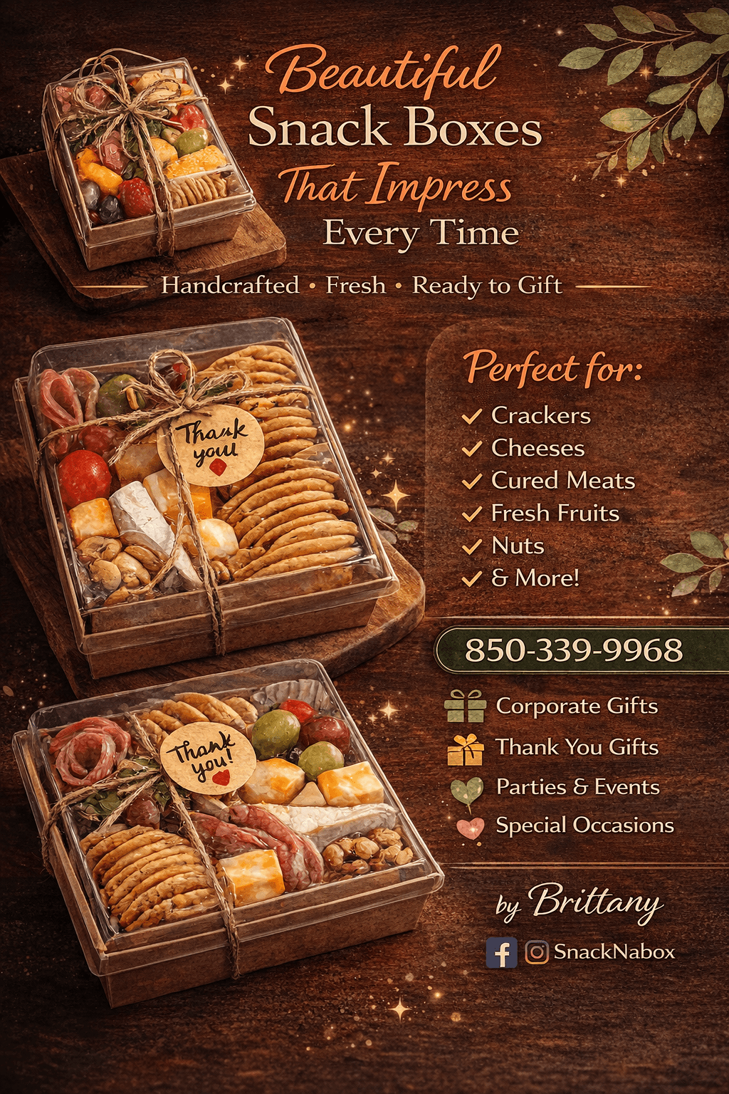 Beautiful Snack Boxes by Brittany promotional flyer